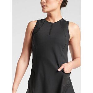 Athleta Match Point Black Tennis Golf Gym Dress Sleeveless Athleisure Womens L